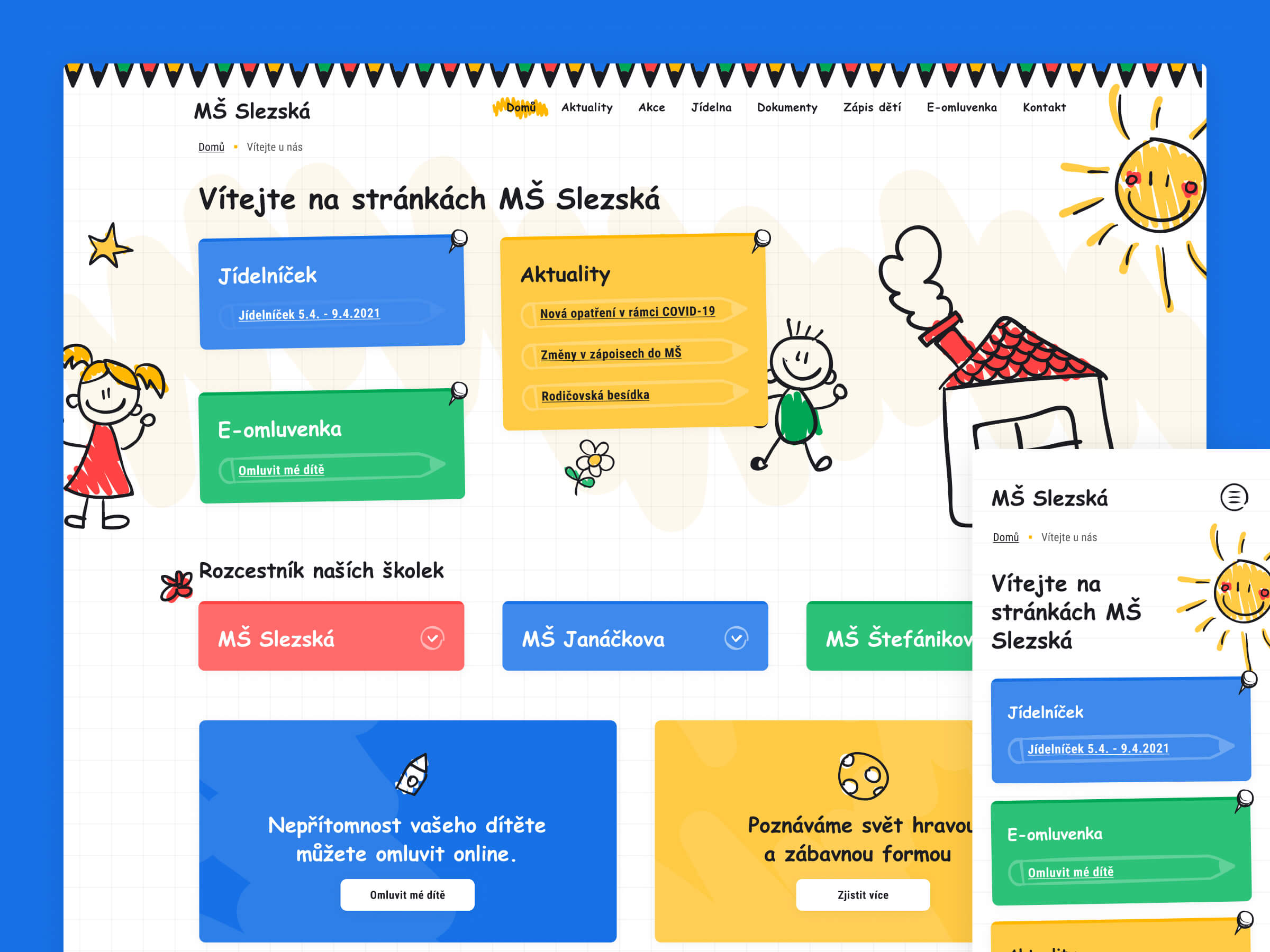 MŠ Slezská, website by Petr Bilek