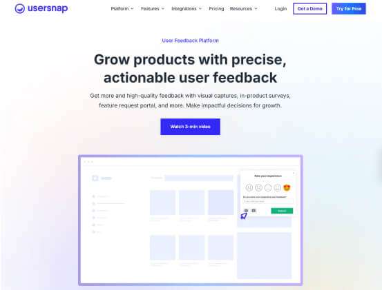 Usersnap, website by Petr Bilek